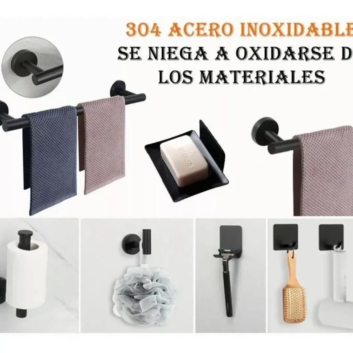 TNAKIEX - Juego De Accesorios De Baño Toalleros 304 Inoxidable 11 Pzs