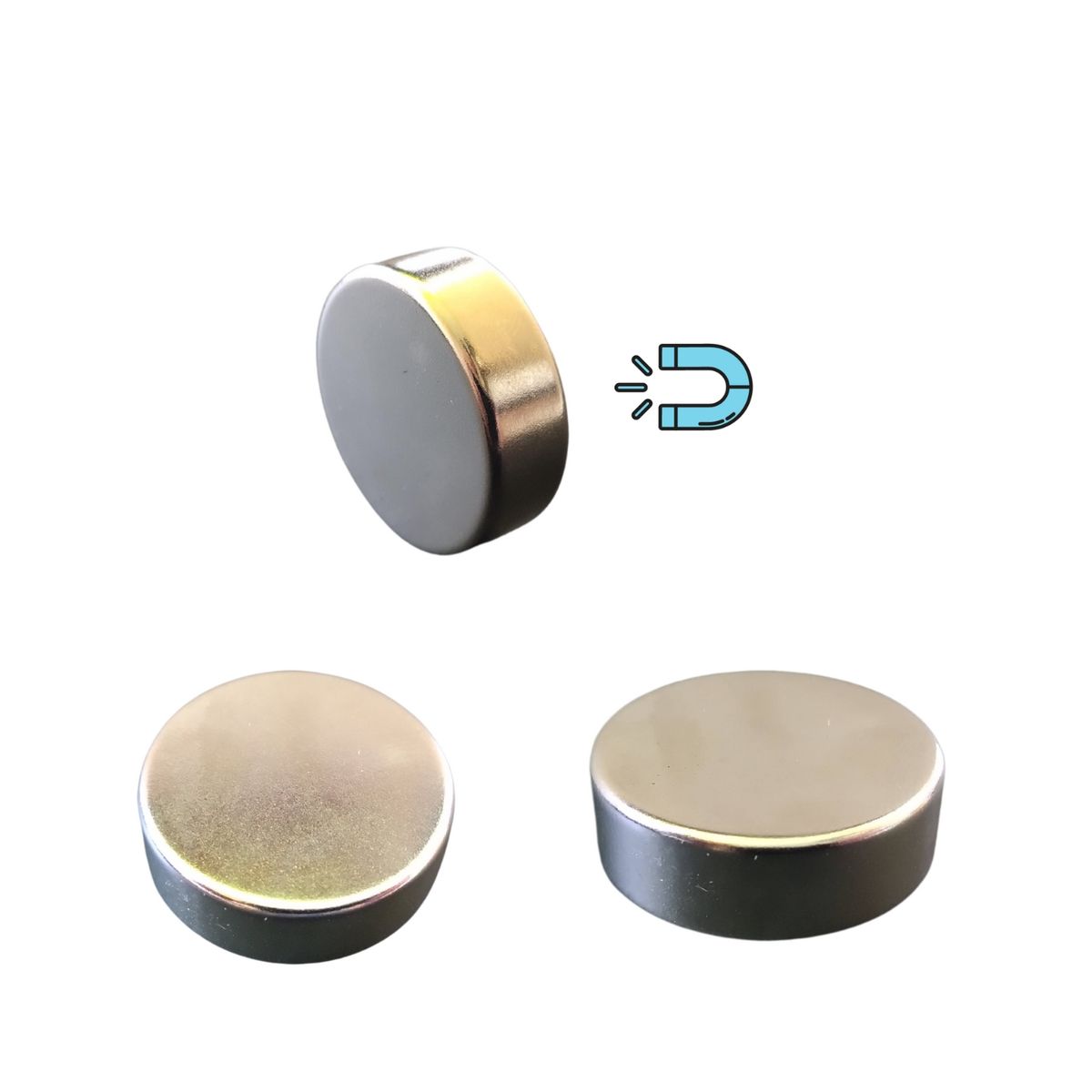 GENERICO - Iman de neodimio disco 30x10mm neodimio magnetico forma disco plateado