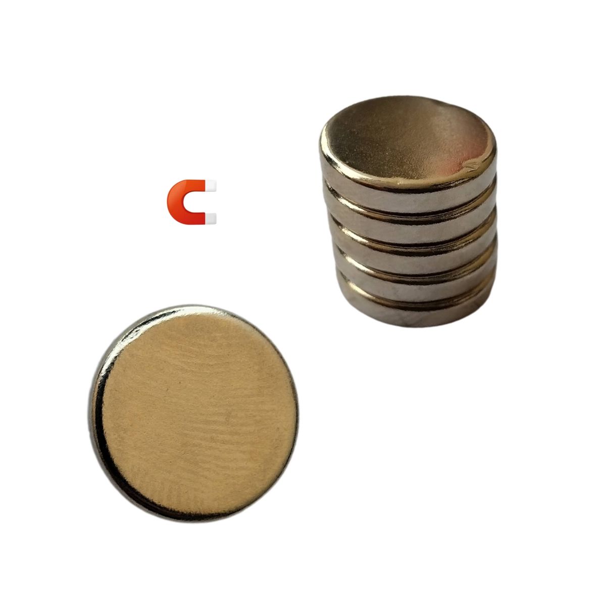 GENERICO - iman de Neodimio Disco Plateado 1,5x0,3 cm Imanes magnetico 1 und