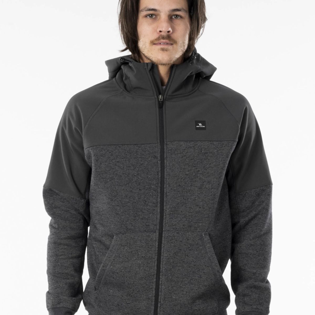 RIP CURL - Poleron ANTI SERIES VIRAL ZIP THRU Hombre Negro Rip Curl