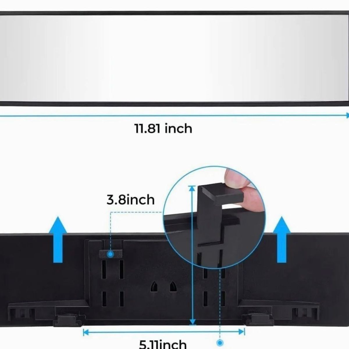 GENERICO - Espejo Panorámico Para Auto Camioneta Retrovisor