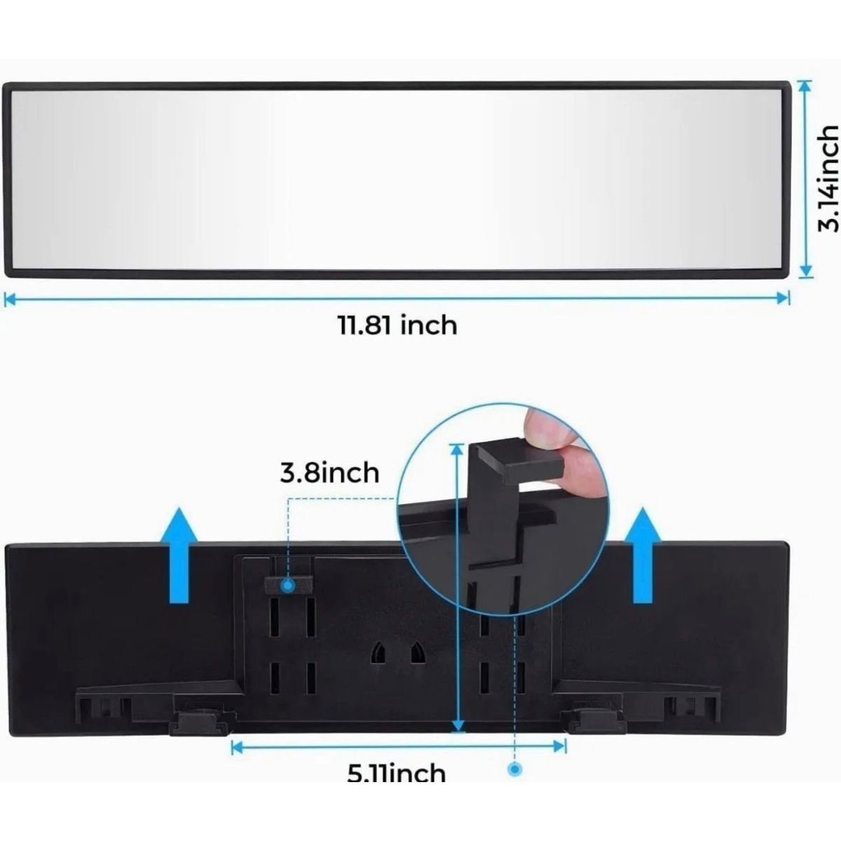 GENERICO - Espejo Panorámico Para Auto Camioneta Retrovisor