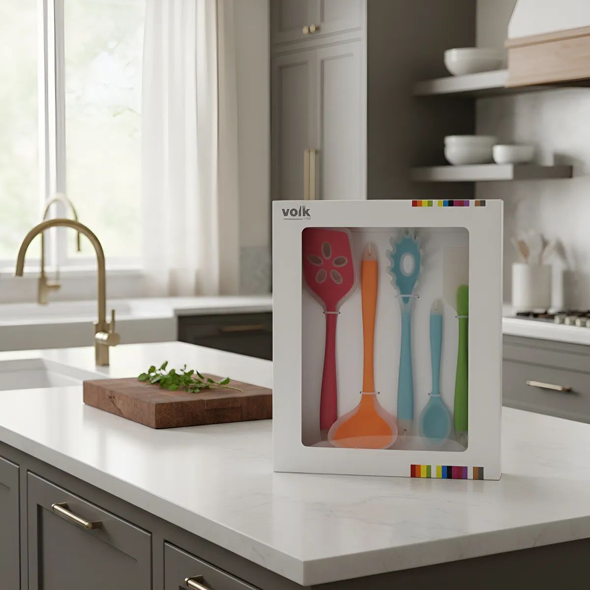 VOLK CHEF - Set Utensilios de Cocina de Silicona 5 Piezas