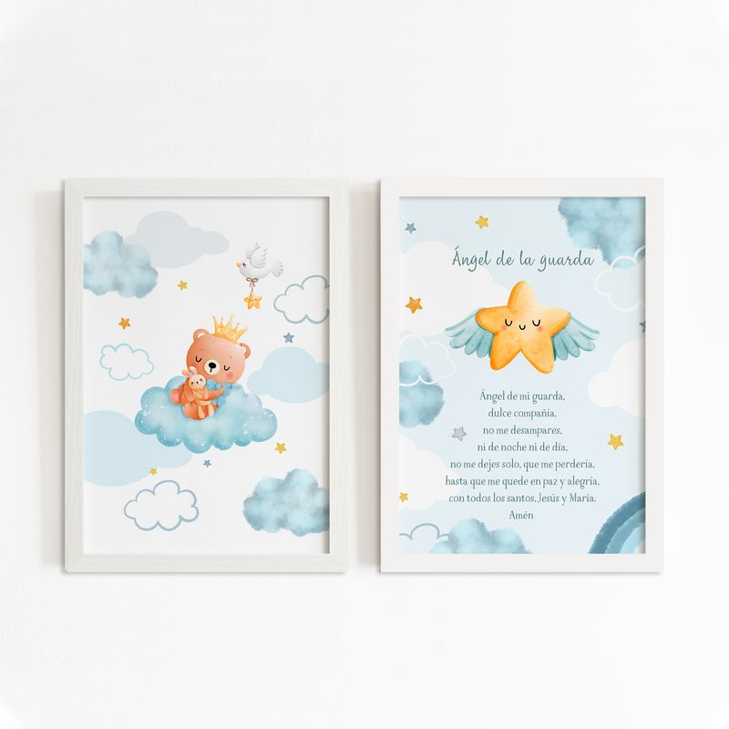 DECORACION PAJARITO - Set cuadros religiosos regalo de Bautizo