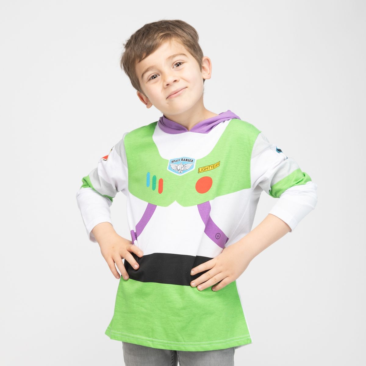 DISNEY - Polera Manga Larga Niño Buzz Costume Blanco Disney