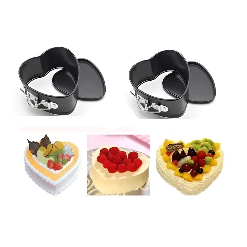 GENERICO - Pack X2 Moldes Torta Corazon Moldes De Queque Molde Pequeño