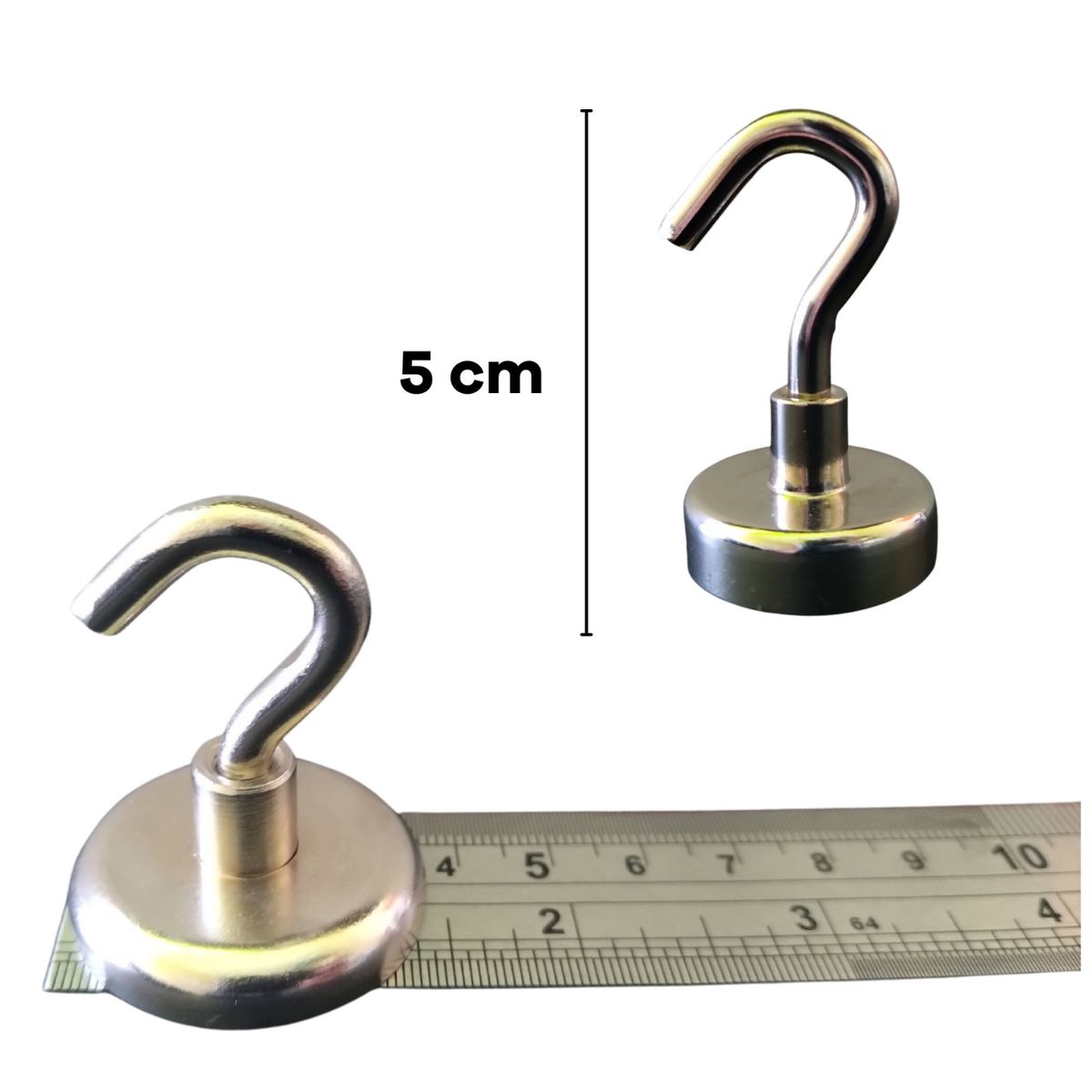 GENERICO - 1 Iman Neodimio Magnetico Carga 40kg Tipo Garfio Gancho