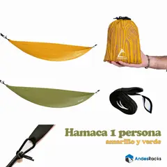 ATAKAMA OUTDOOR - Hamaca Individual Amarilla o Verde Atakama