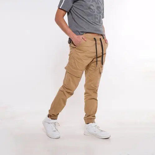 GANGSTER - Pantalon Jogger Canvas Recruit Café