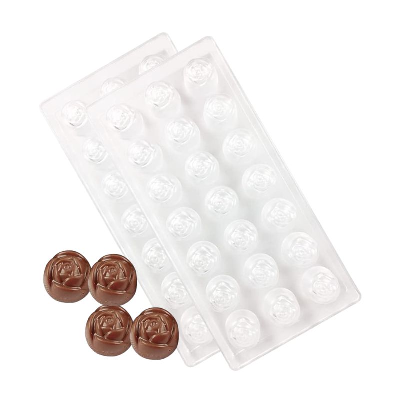 GENERICO - Pack X2 Molde Chocolate Acrilico Molde De Chocolate Rosas
