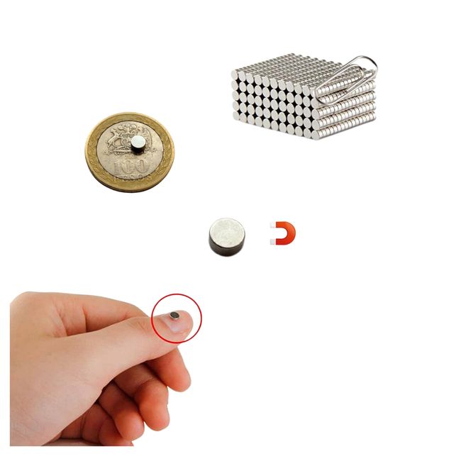 GENERICO - Imanes Neodimio 0,4x0.2cm Plateado Iman Magnetico 20 und