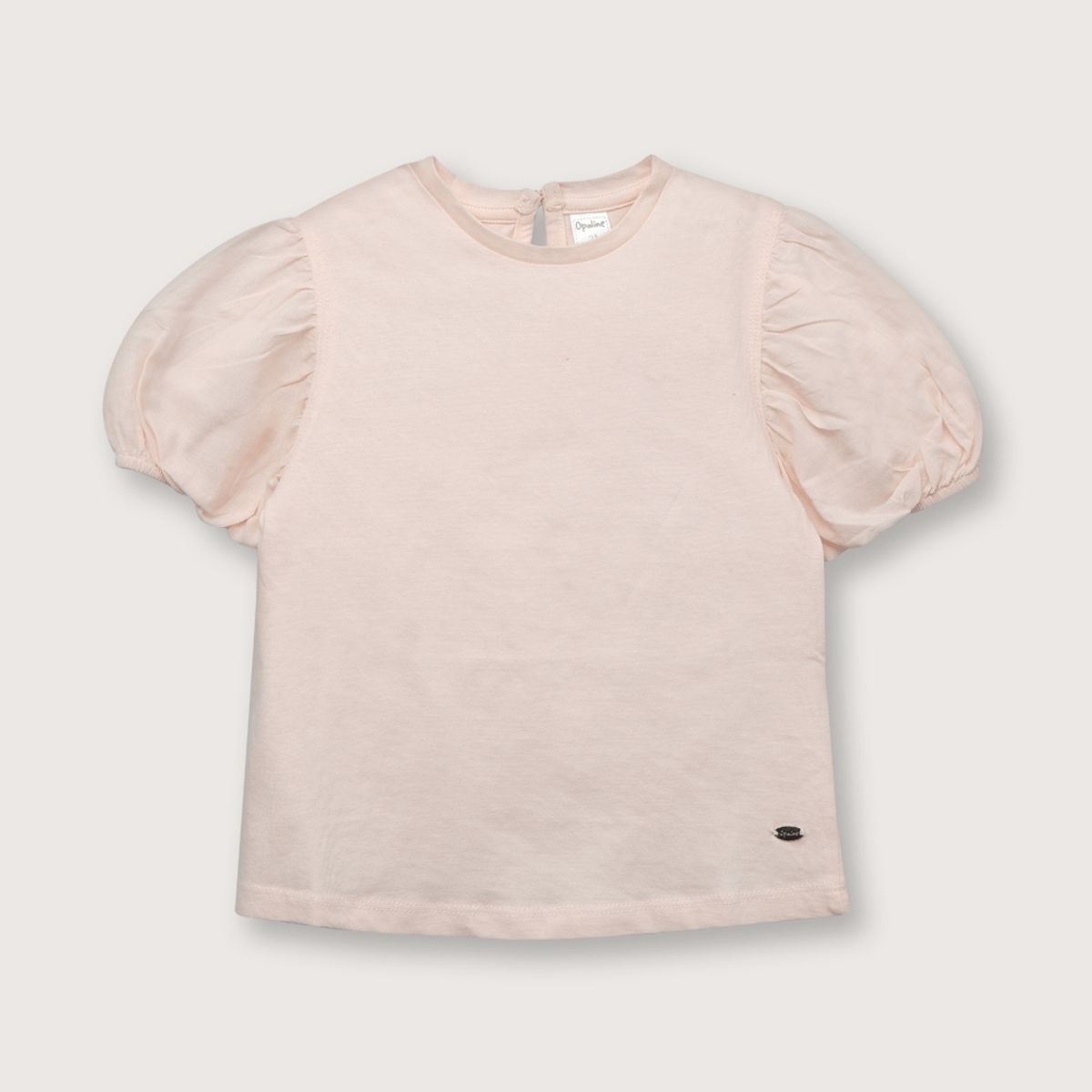 OPALINE - Polera de niña manga corta damasco (6 meses a 4 años)