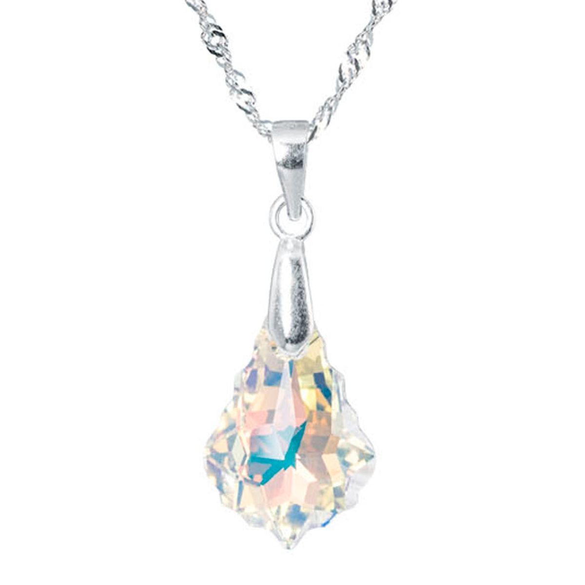 JOYAS MONTERO - Collar Roma Plata 925 creado con cristales de Swarovski® Aurora Boreal