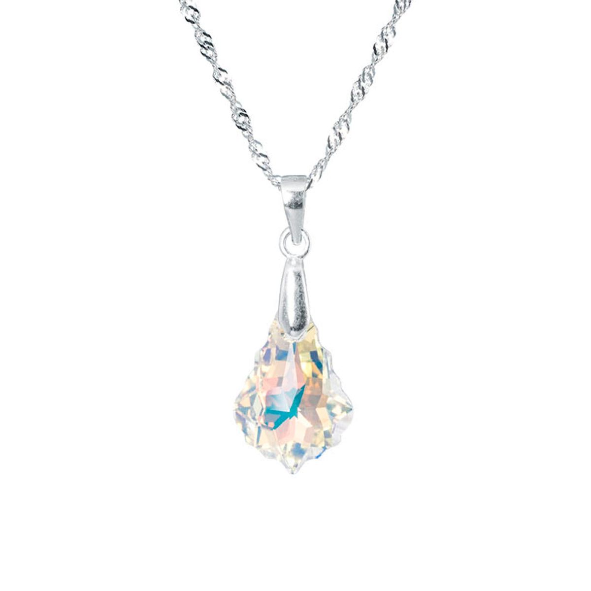 JOYAS MONTERO - Collar Roma Plata 925 creado con cristales de Swarovski® Aurora Boreal