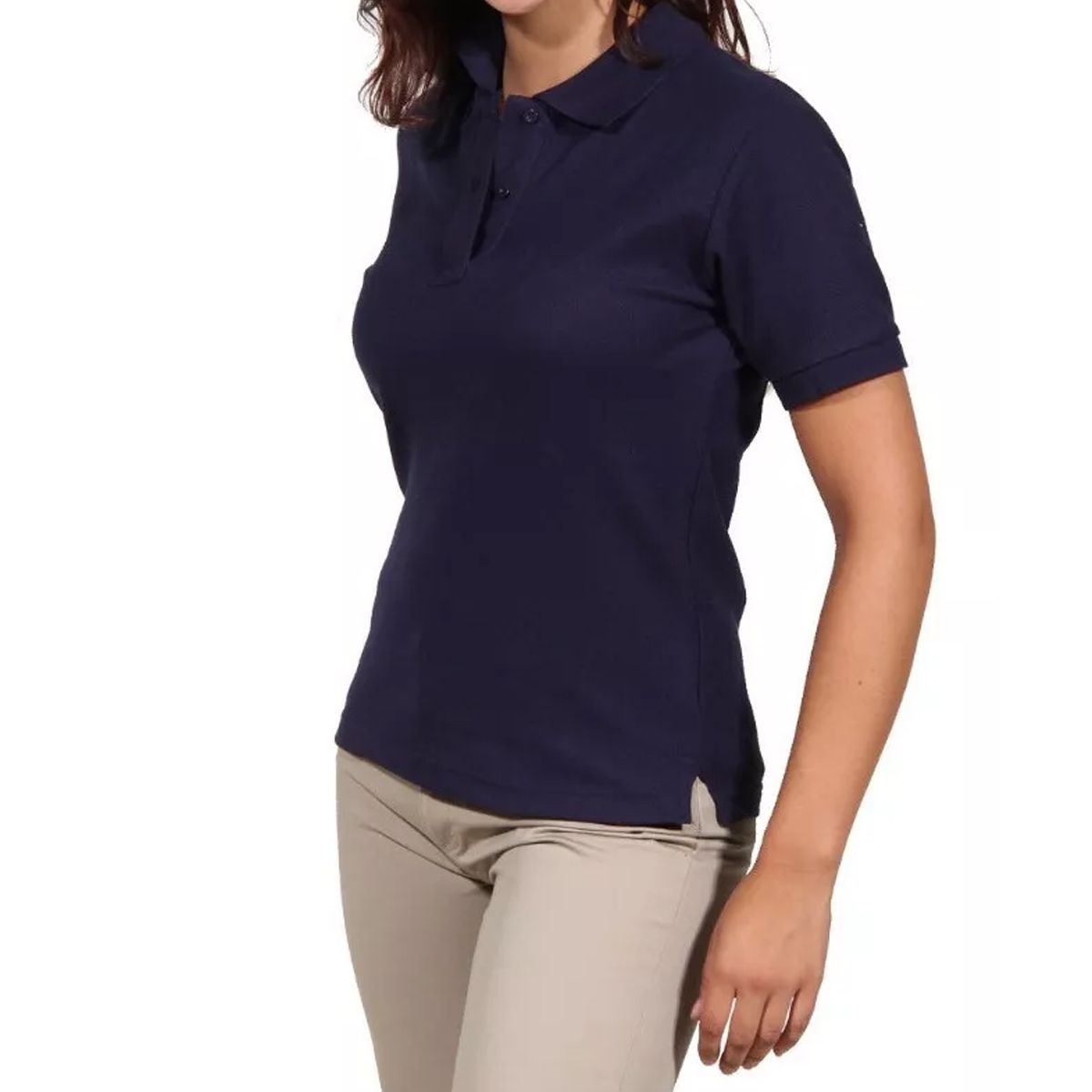 90 GRADOS - Polera Manga Corta Pique Azul Marino Para Mujer