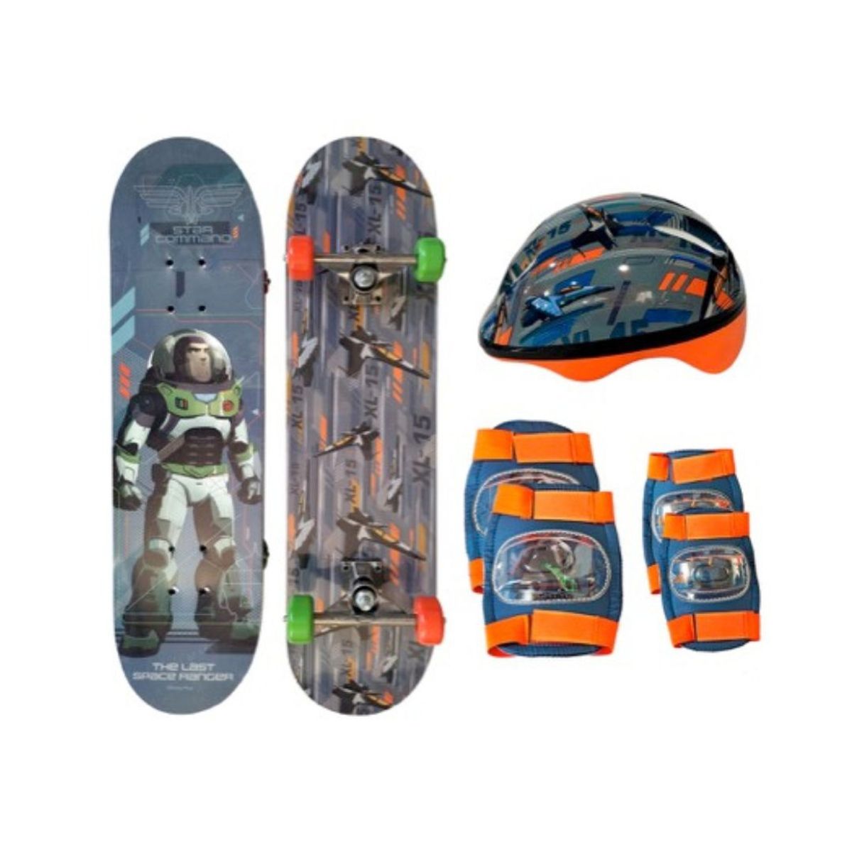 DISNEY - SET SKATEBOARD CON CASCO Y ACCESORIOS LIGHTYEAR