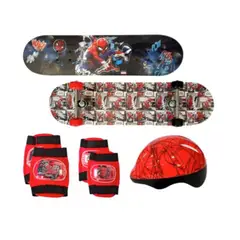 DISNEY - SET SKATEBOARD CON CASCO Y ACCESORIOS SPIDERMAN