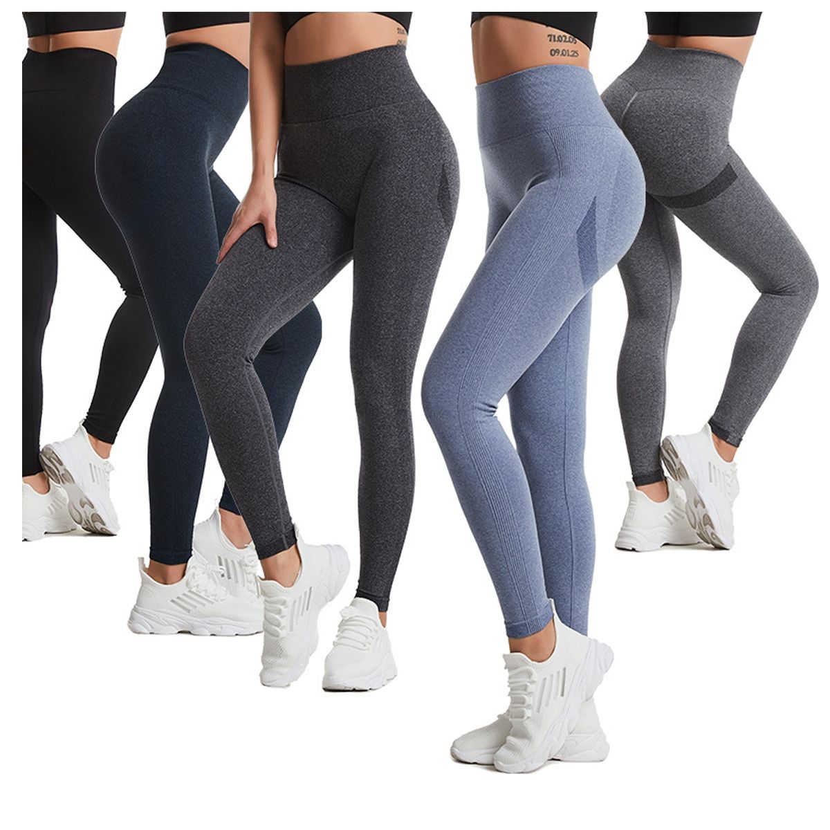 EVERSO - Pack6 Calzas Leggings Push Up Cintura Alta Colores Surtidos