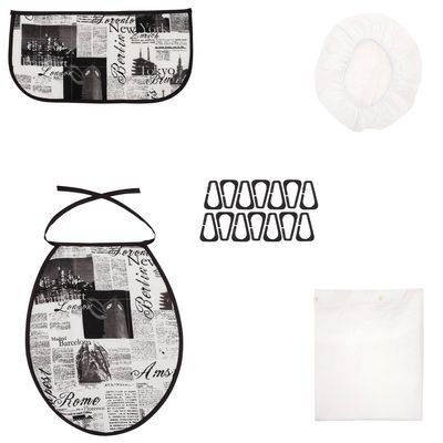 Imagen 2 del producto Cortina y Set de Baño Medida Especial 6 piezas color Negro Diseño Diario 200 X 200 CMS