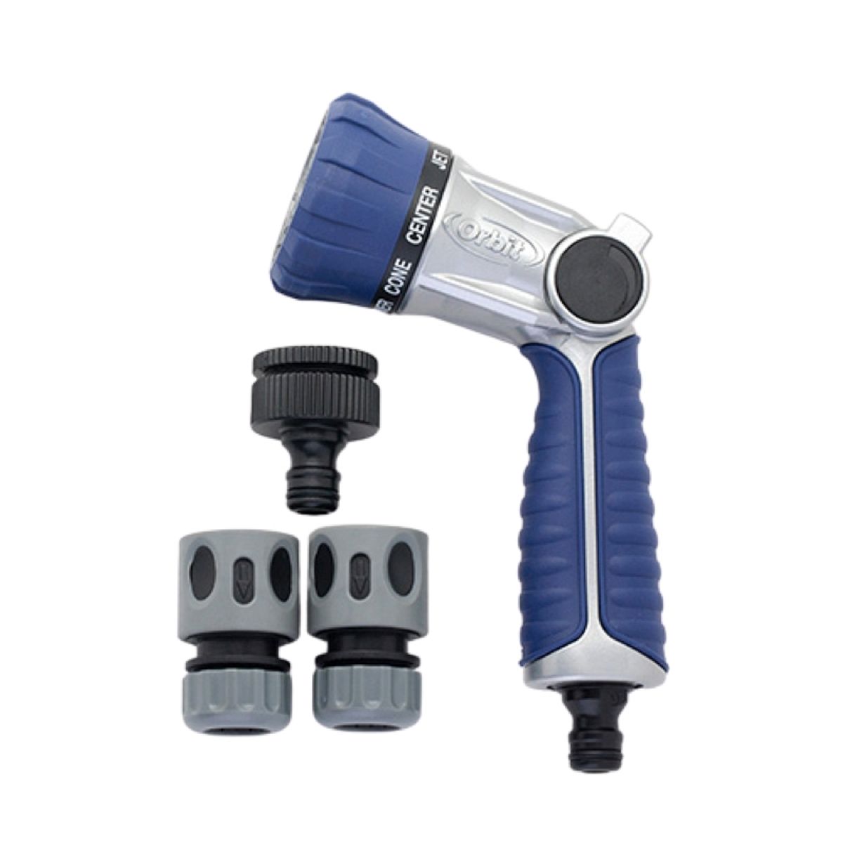 ORBIT - Pistola de Riego 8 formas con conectores Metalica