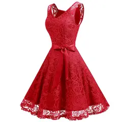 GENERICO - VESTIDO ASIMETRICO TODO ENCAJE SIN MANGAS
