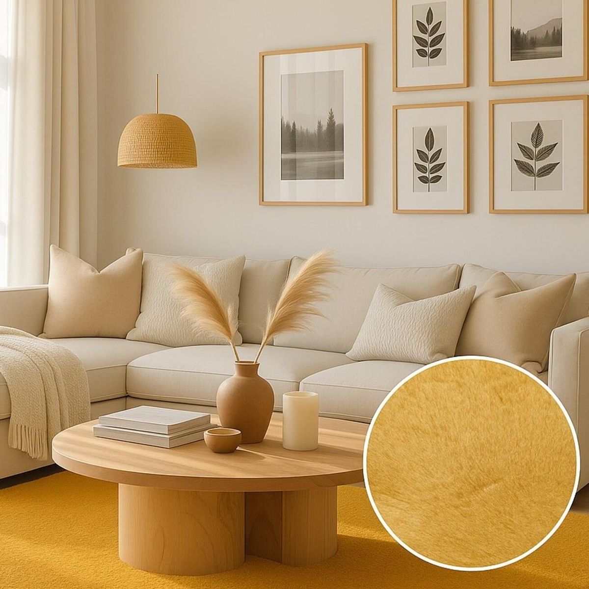 CLEMS CORTINAS - Alfombra Timmy Peluda Extra Suave Amarillo Gold 200x220