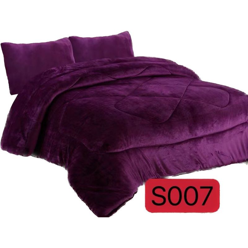 GENERICO - Cubrecama de Invierno Plush con Chiporro 2 Plaza Morado