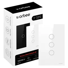 WORBEE - Interruptor Inteligente S1 Wifi Triple Blanco Con Sin Neutro