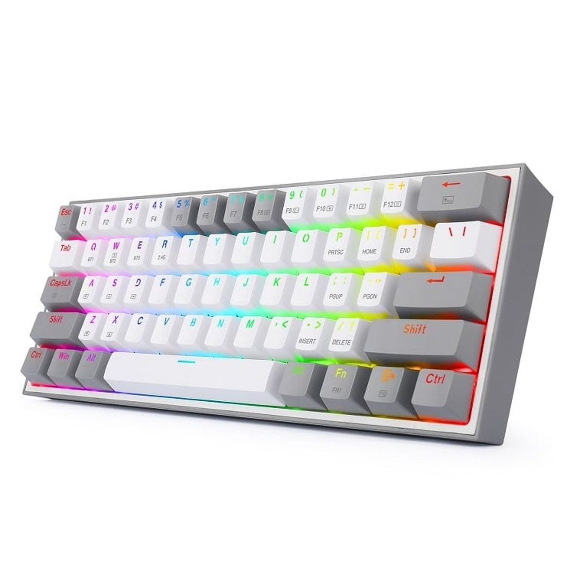 REDRAGON - Teclado Mecánico Gamer Fizz Pro Wireless 60 Inglés WhiteGrey