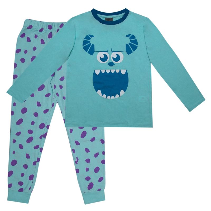 DISNEY - Pijama Niño Monster Inc. Sully Face Celeste Disney