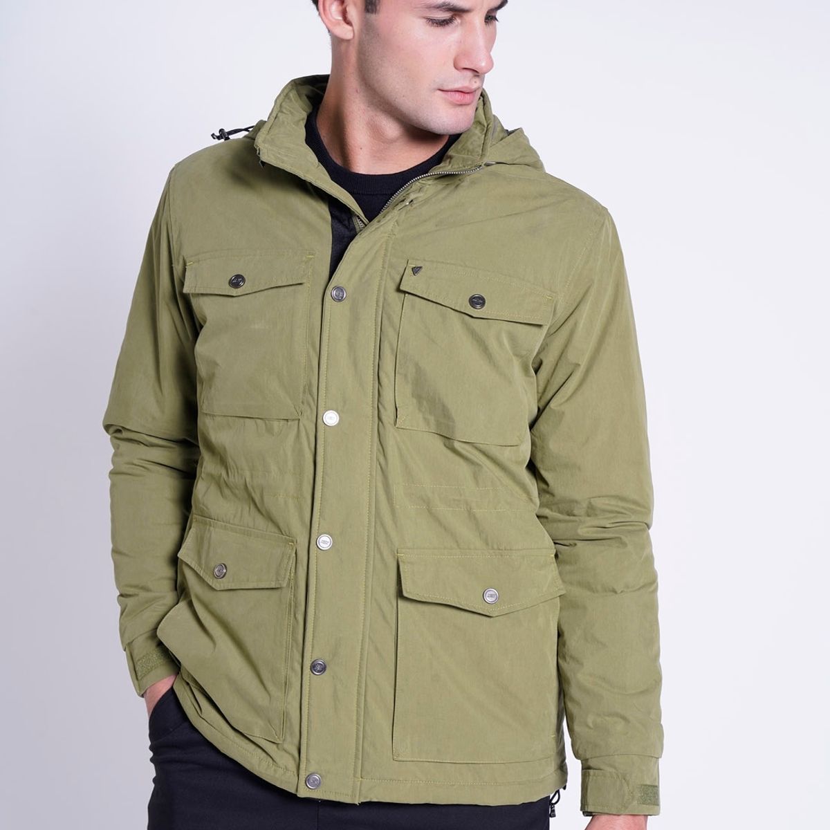 NEW MAN - Chaqueta Bolsic Verde New Man