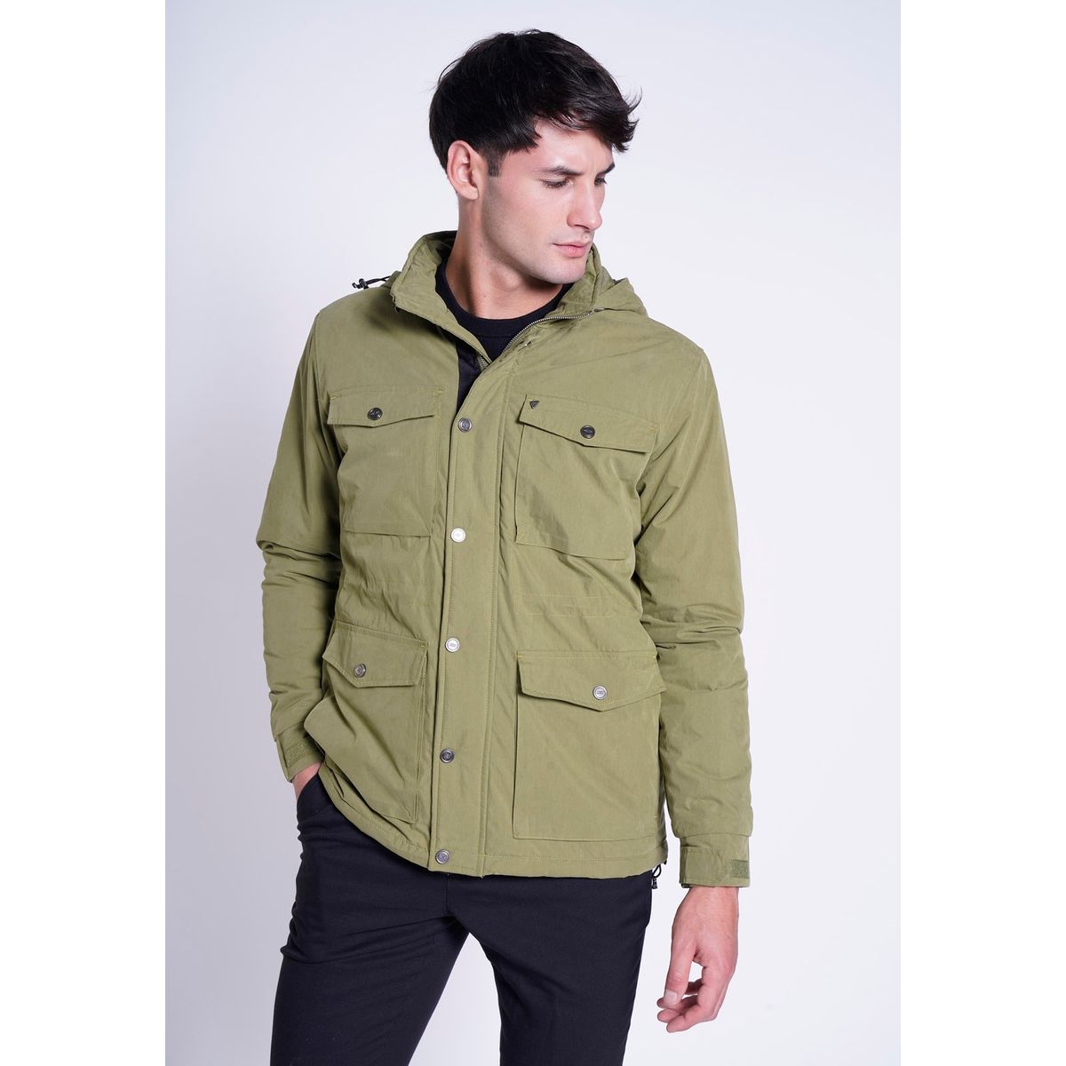 NEW MAN - Chaqueta Bolsic Verde New Man