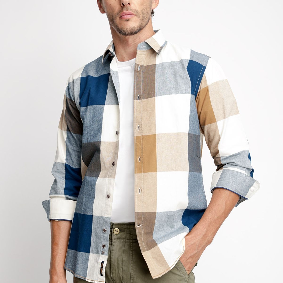 FEROUCH - Camisa Cuadro Color Fj Marrón Ferouch