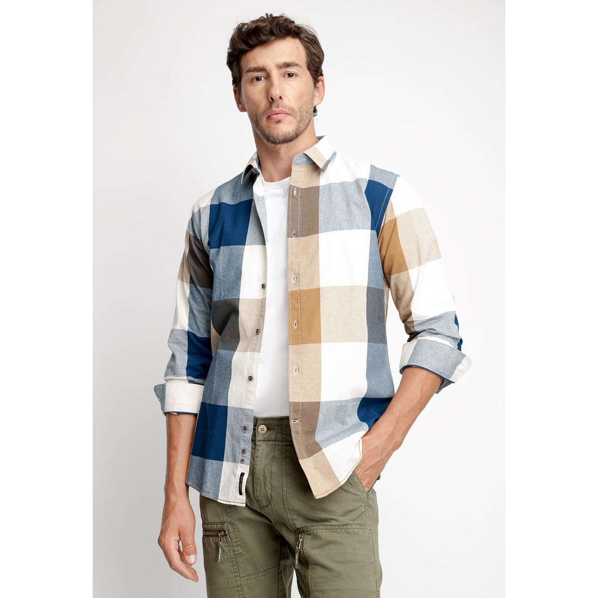 FEROUCH - Camisa Cuadro Color Fj Marrón Ferouch