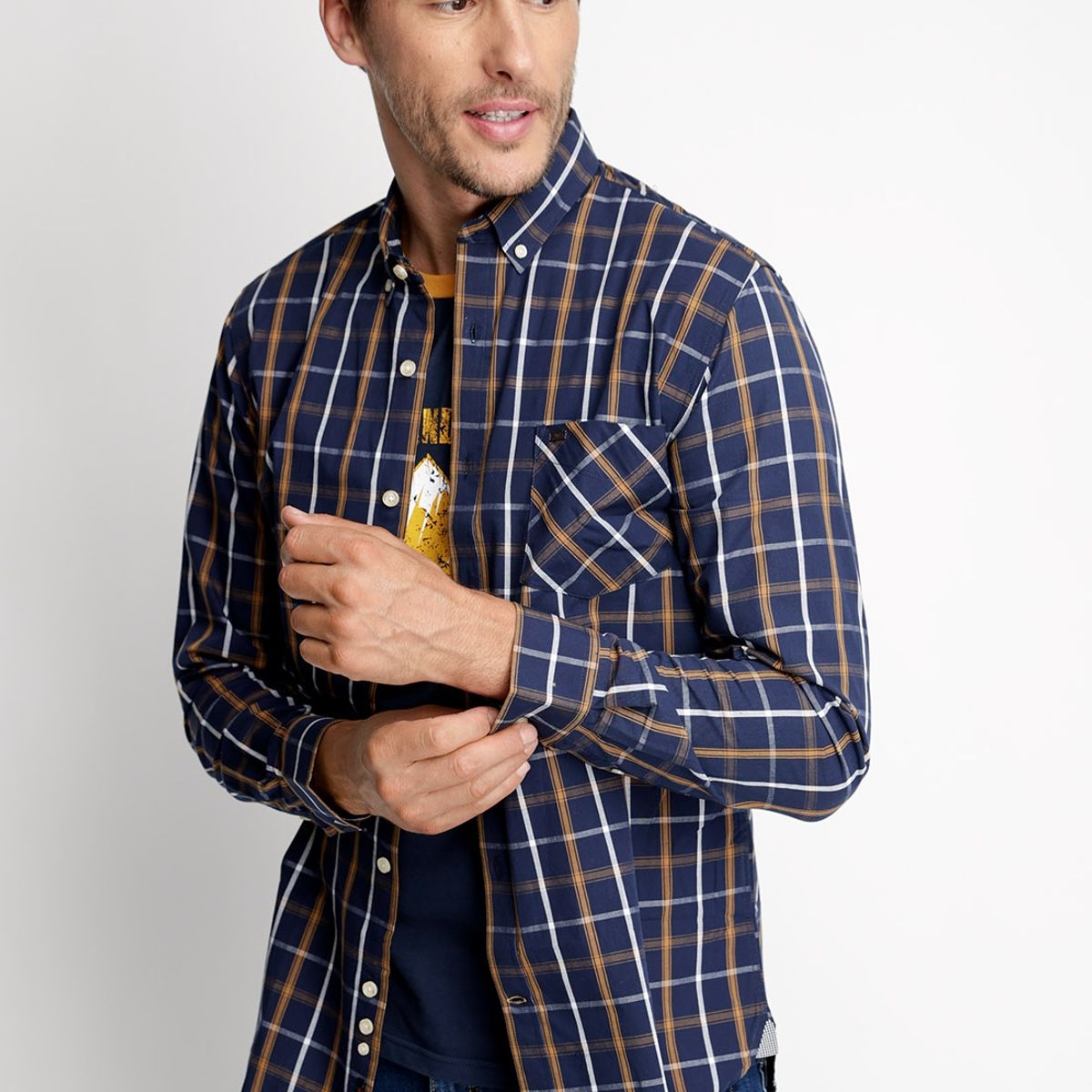 FEROUCH - Camisa Checkered Chicago Fj Marrón Ferouch