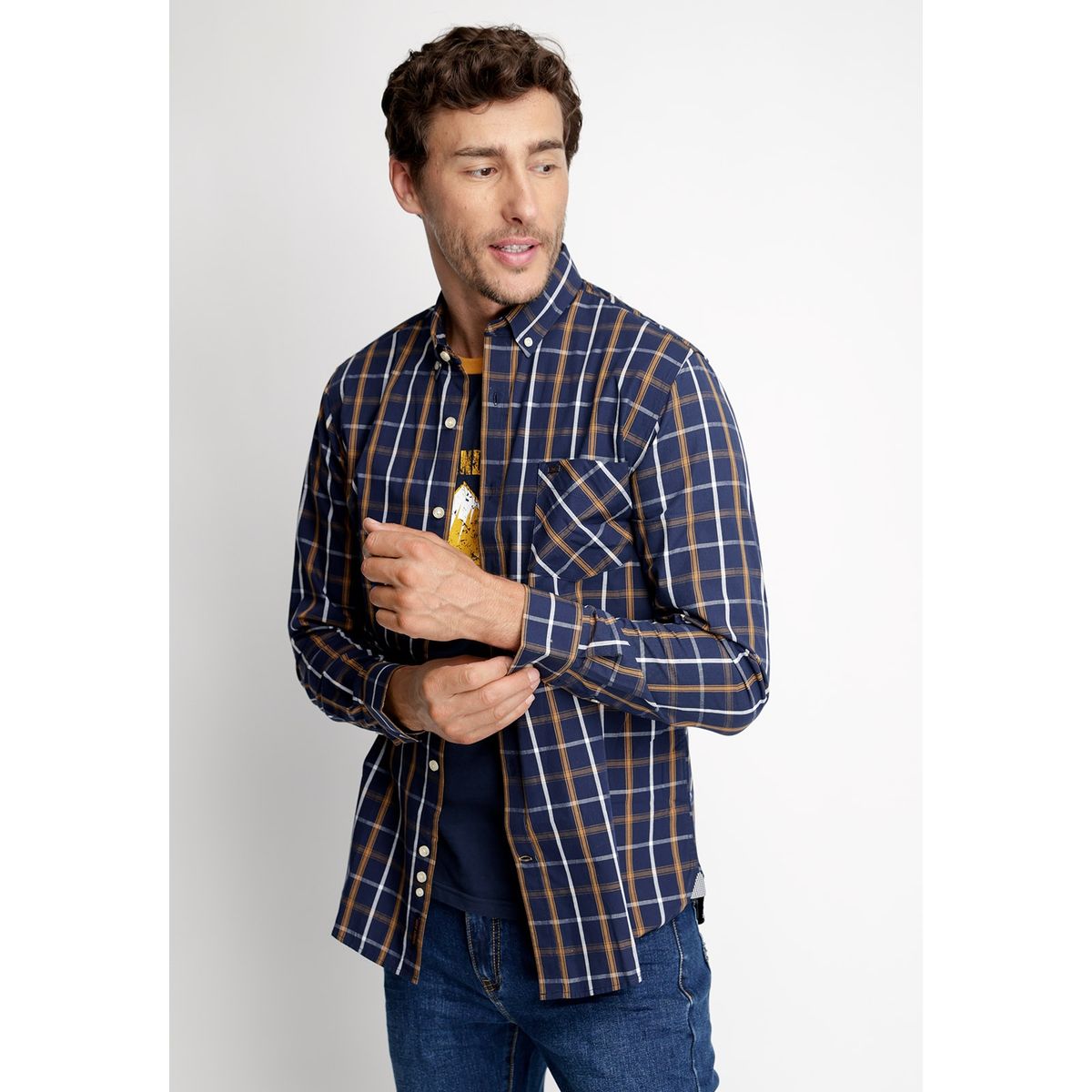 FEROUCH - Camisa Checkered Chicago Fj Marrón Ferouch