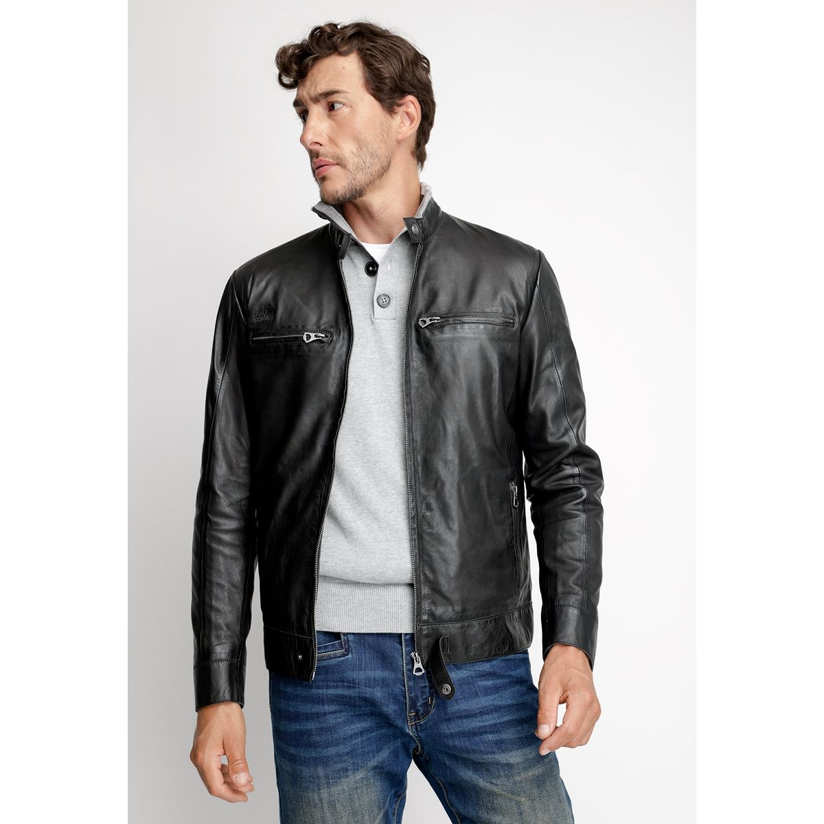 FEROUCH - Chaqueta Cuero Memphis Negro Ferouch