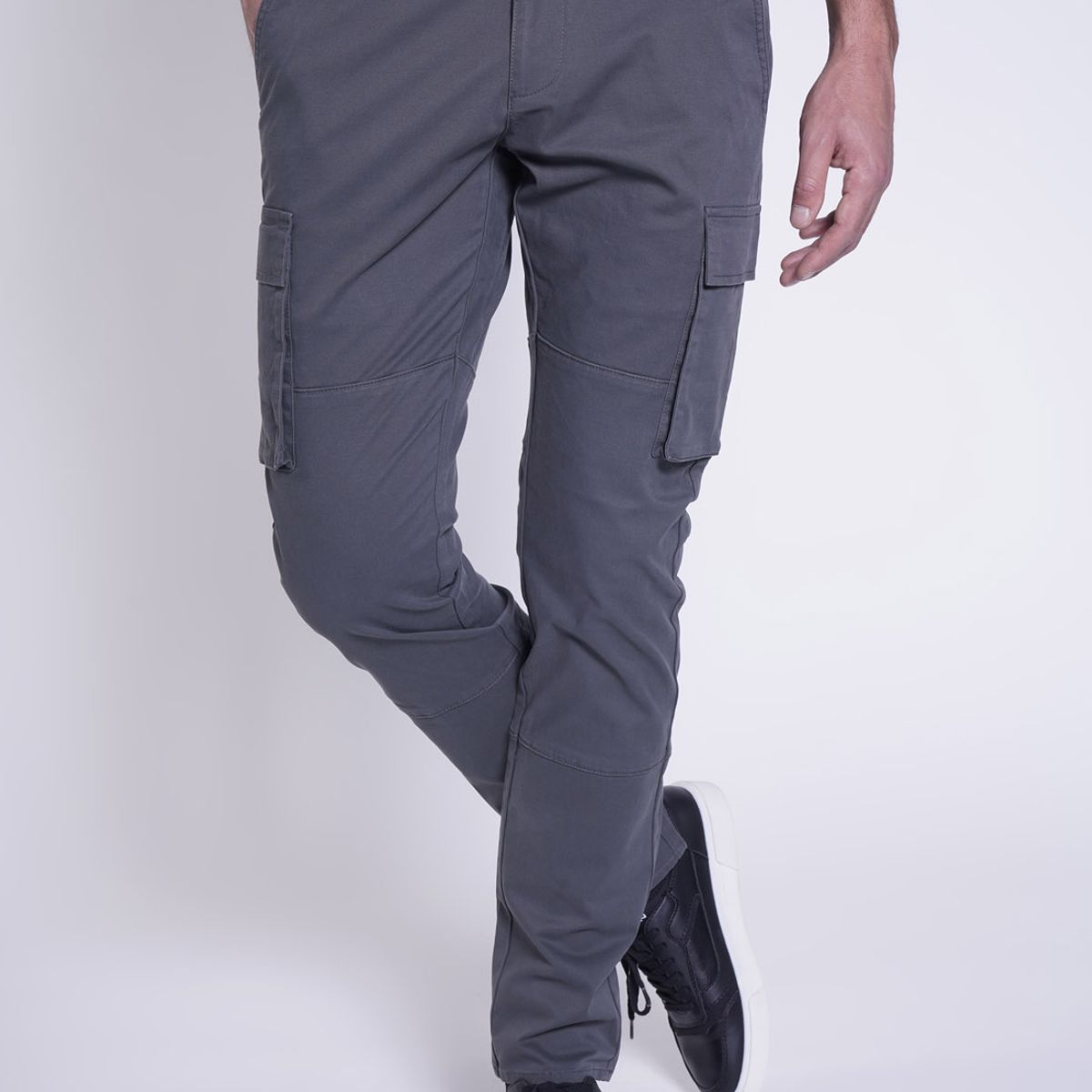 NEW MAN - Pantalón Tunnel Gris New Man