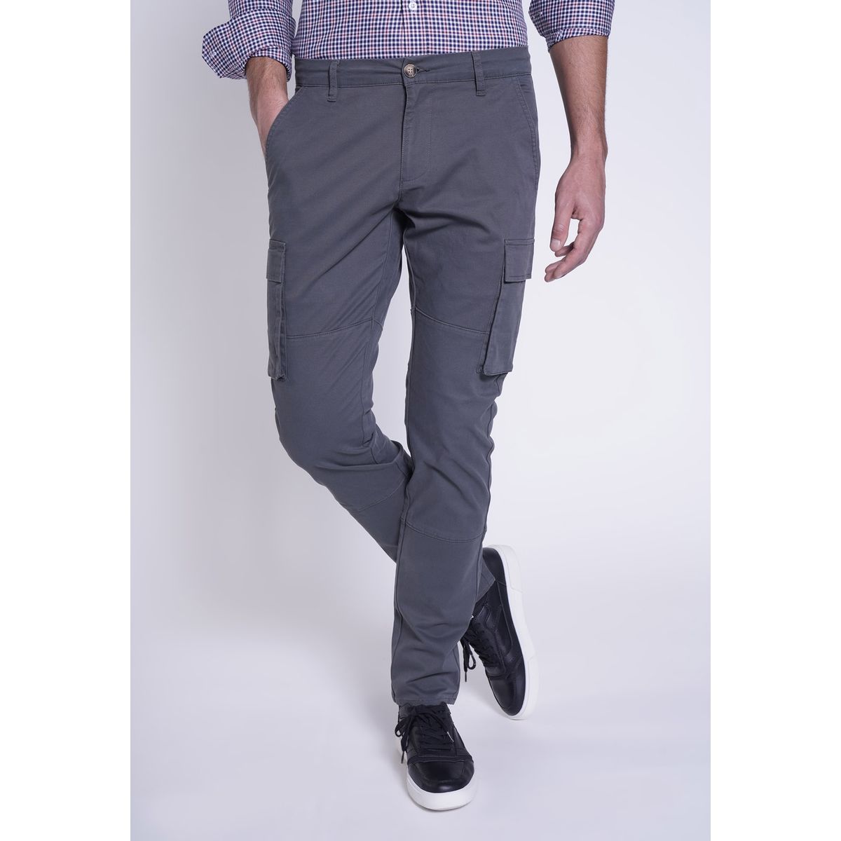 NEW MAN - Pantalón Tunnel Gris New Man