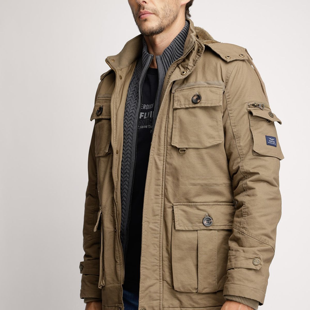 FEROUCH - Chaqueta Twill Nevada F Beige Ferouch