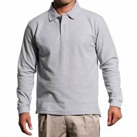 Polera Manga Larga Pique Gris Para Hombre