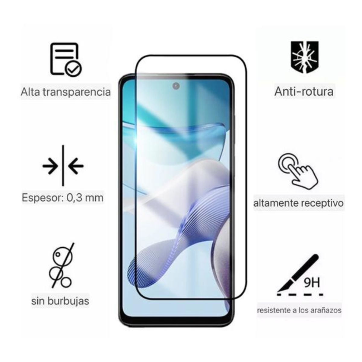 GENERICO - Lamina Mica Vidrio Templado Completa Para Motorola G53 5G