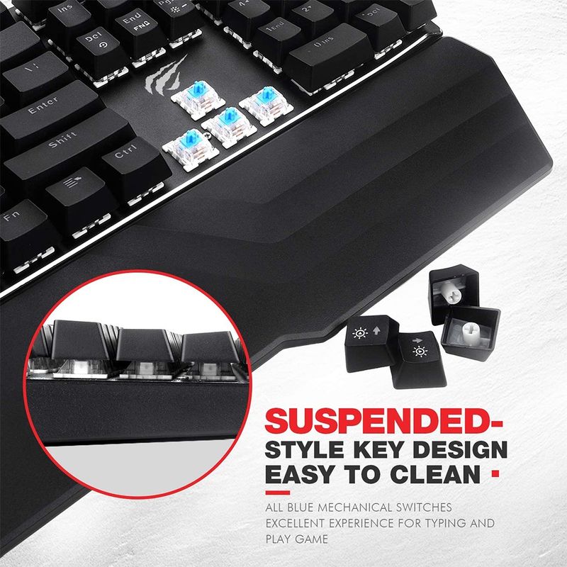 GENERICO - Teclado Gamer Mecánico Gamenote con Apoyamuñeca Switch Blue  KB432L