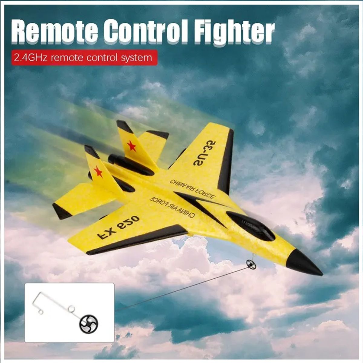 GENERICO - Avión Planeador Acrobático RC Espuma EPP 24GHz hasta 150Mt a Prueba de Golpes 15min