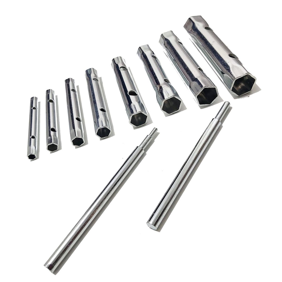 GENERICO - Llaves tubo hexagonales 6 a 22 mm 10 piezas