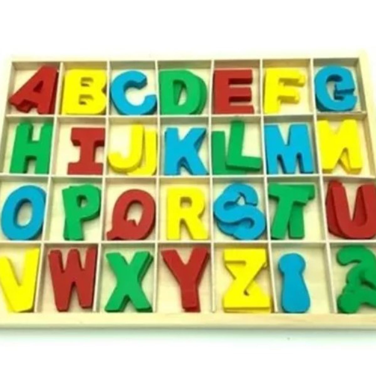 OEM - Abc Doble Letras De Madera Colores Didactico Educativo