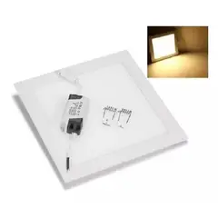 GENERICO - Foco Panel Plafón Led 24w Embutido Cuadrado Luz Cálida 003131 - 01590