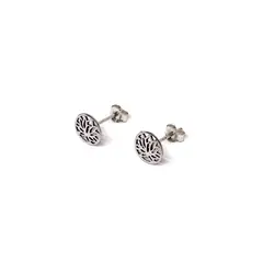 ANDREA COGGIOLA JOYAS - Aros Flor De Loto Mini Plata Fina 925
