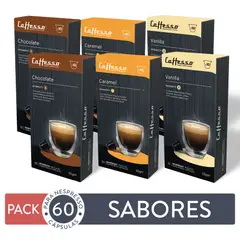 CAFFESSO - Pack 60 Cápsulas Sabores para Nespresso