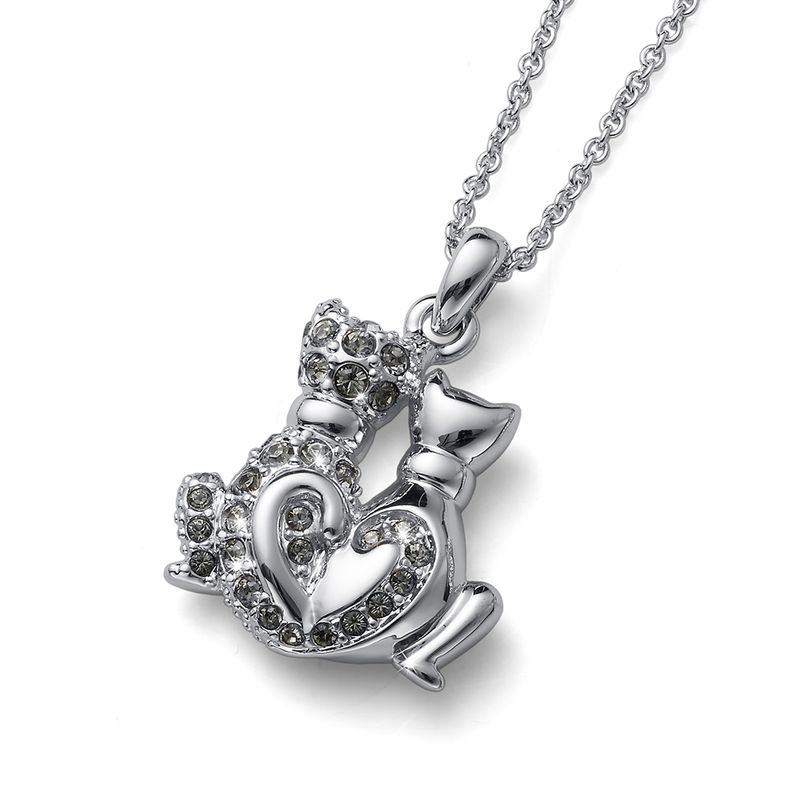 OLIVER WEBER - Colgante CatsInLove Rodio black diamond